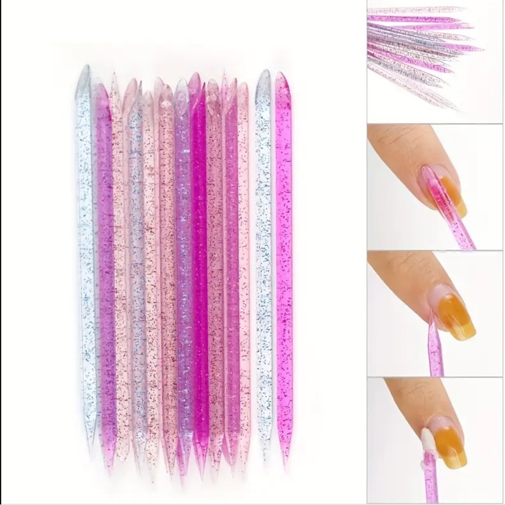 3️⃣3/25 10x Reusable Manicure Sticks, Nail Art Cuticle Pusher Remover
